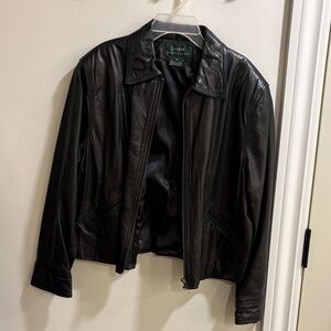 Black Leather Jacket Ralph Lauren